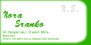 nora sranko business card